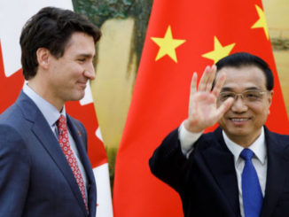 Justin Trudeau with Chinese Premier Li.