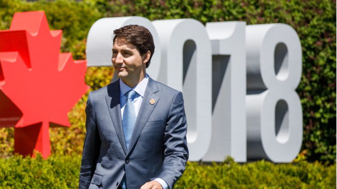 Justin Trudeau at the G7 in Charlevoix.