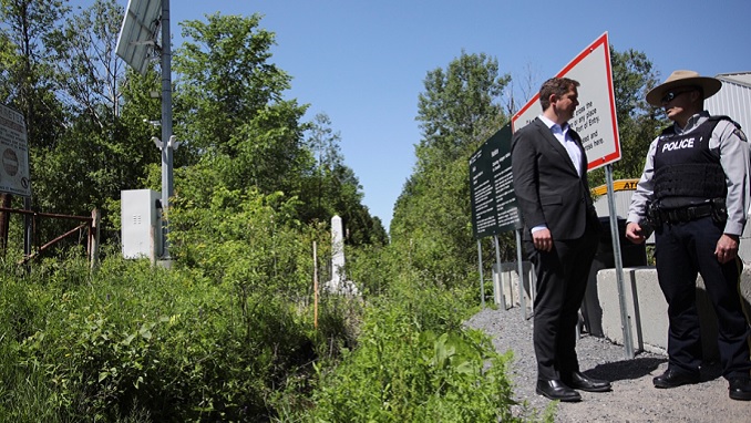 Andrew Scheer visits the border at Roxham Road