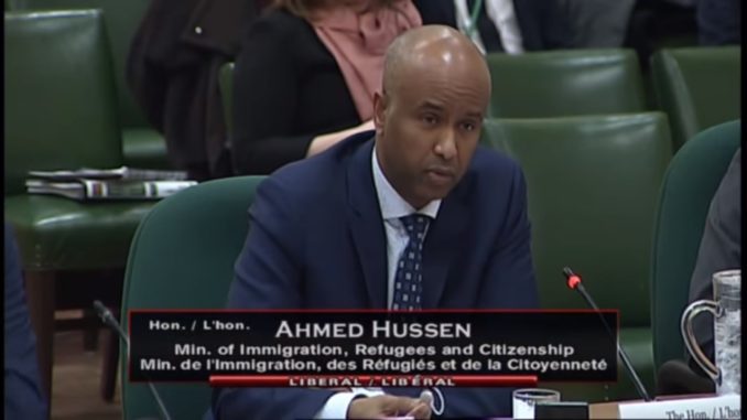 Ahmed Hussen told the Commons immigration committee that he used the term illegal and that it was accurate.